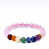 Rose Quartz 7 Chakra Bracelet