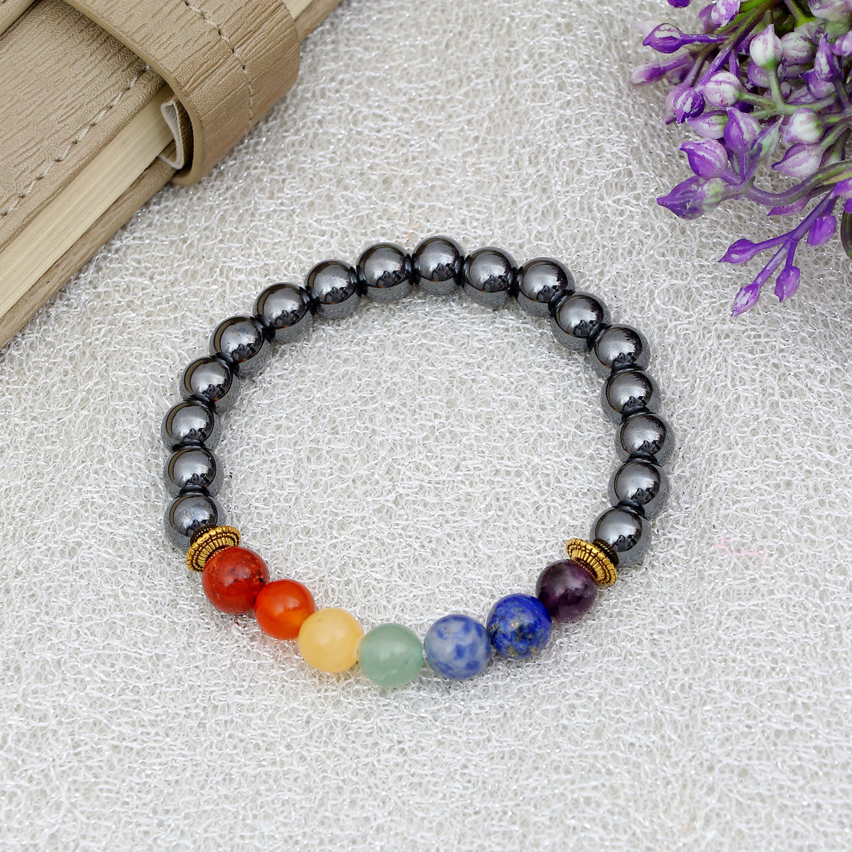 Rudratva 7 Chakra Bracelet with Black Tourmaline