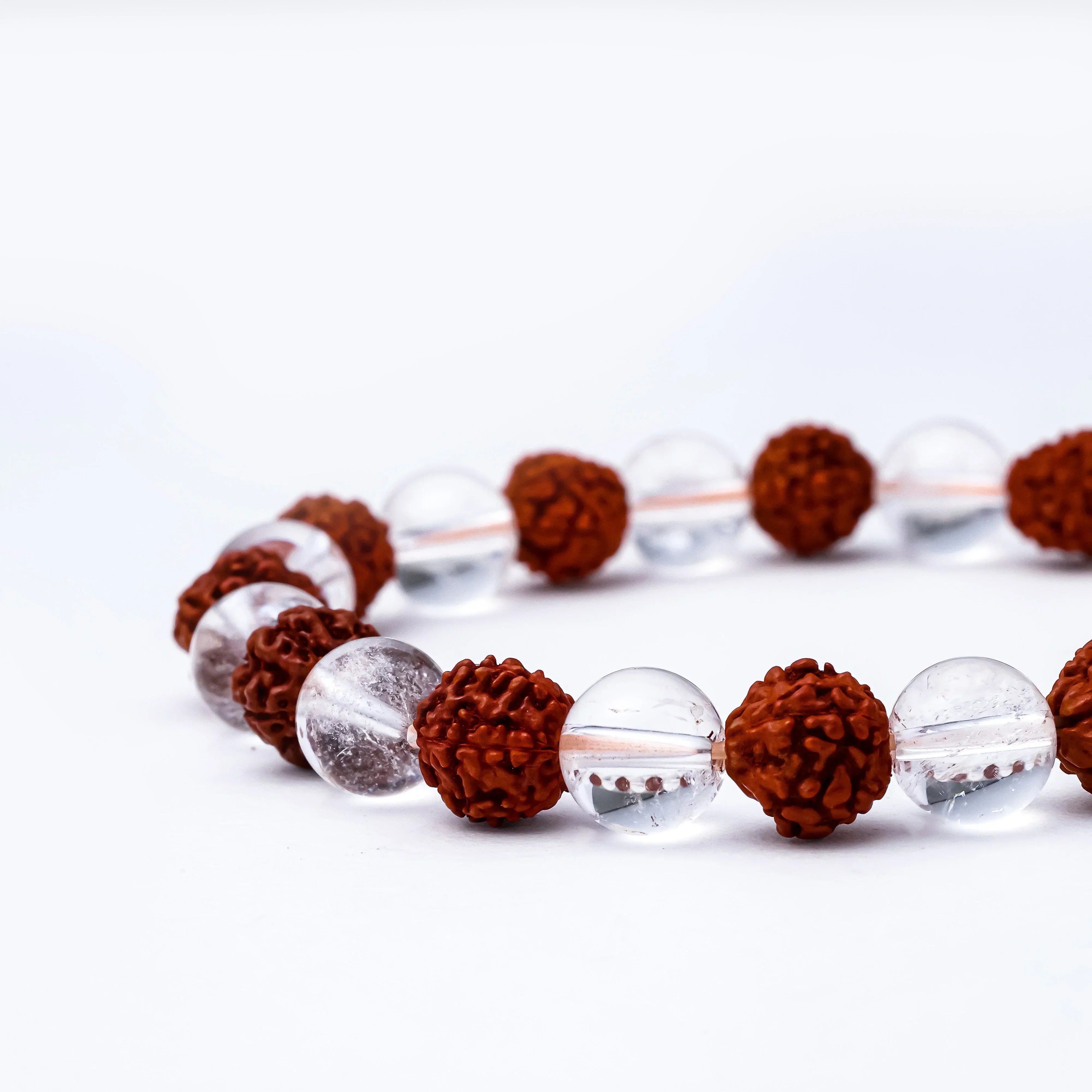 Clear Quartz with Rudraksha Bracelet
