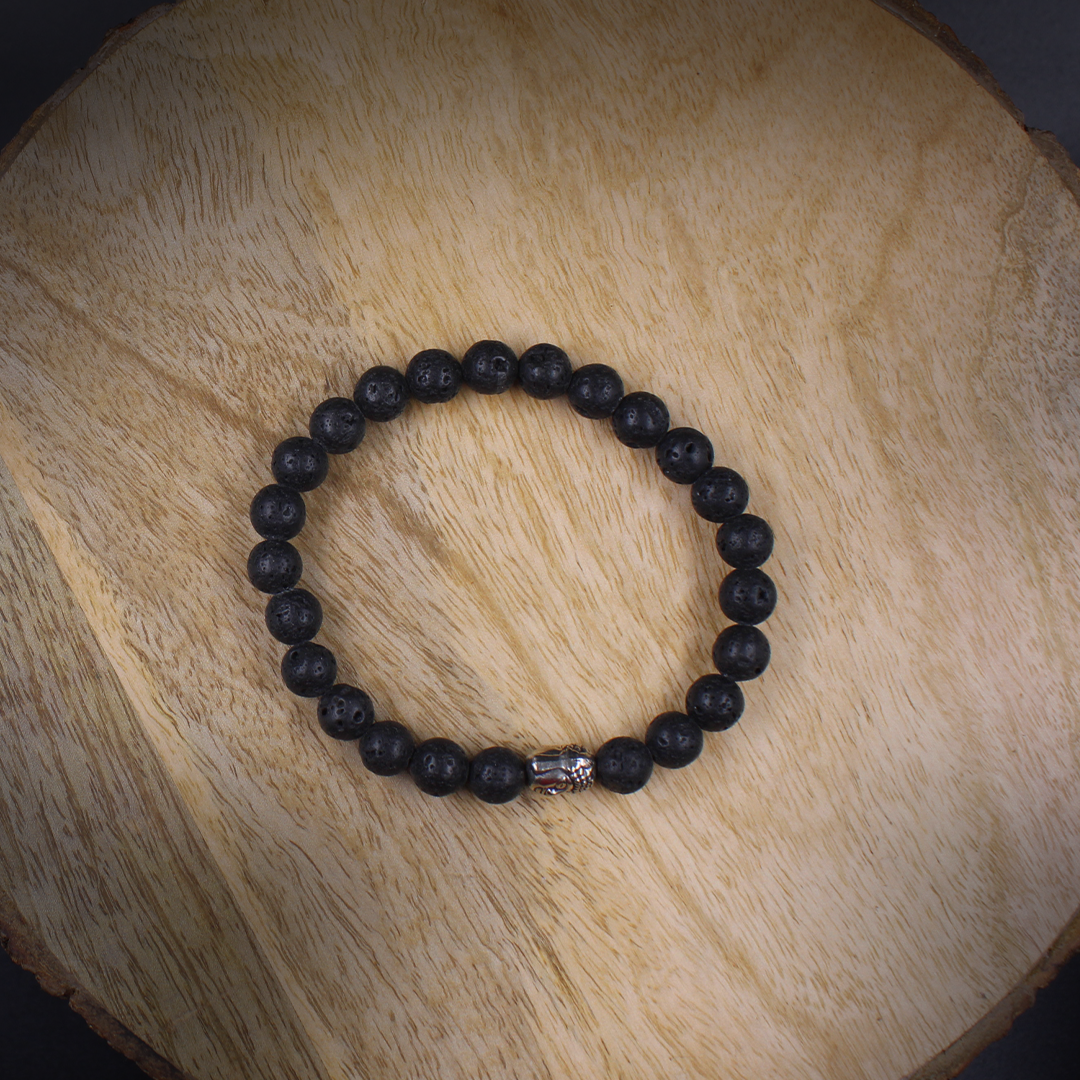 Lava Stone Buddha 7 Chakra Healing Bracelet